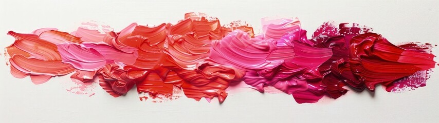 Dynamic abstract background with a mixture of red and pink oil paint strokes, can be utilized for printed materials such as brochures, flyers, and business cards.