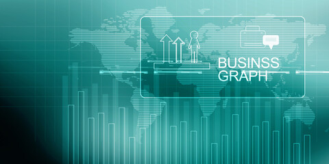 2d illustration Stock market online business concept. business Graph 