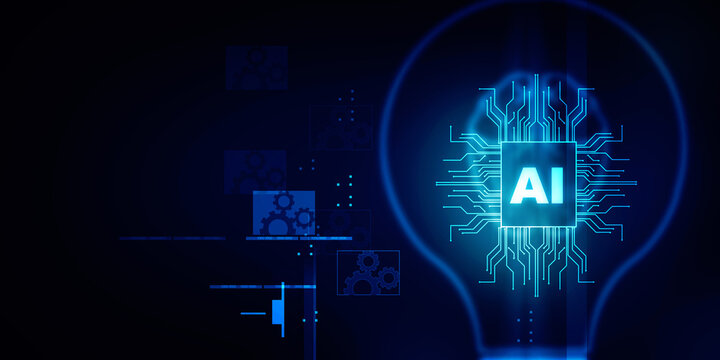 2d illustration Artificial Intelligence (AI) concept
