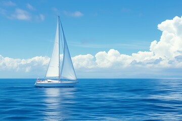sailboat in the mediterranean sea on a beautiful day with blue sky