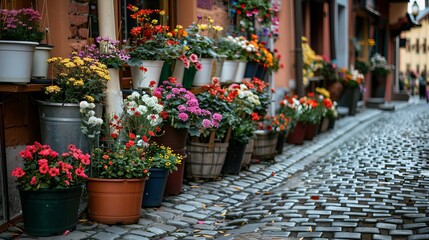 flowers in a street