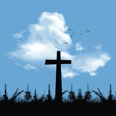 cross on the sky