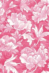 Watercolor Seamless pattern with pink and white