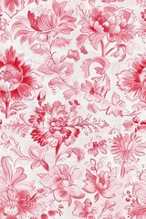 Fototapeta premium Watercolor Seamless pattern with pink and white