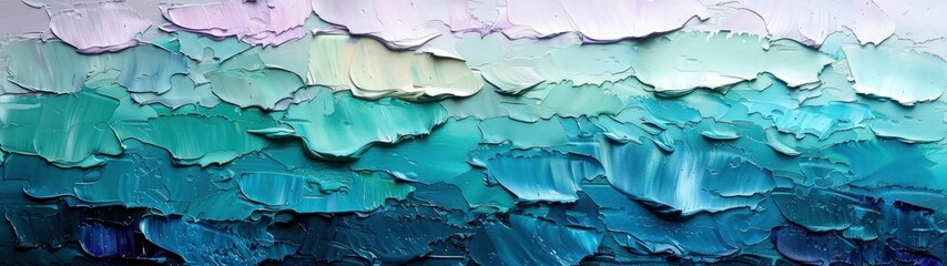 Dynamic abstract background of turquoise oil paint strokes, can be utilized for printed materials such as brochures, flyers, and business cards.