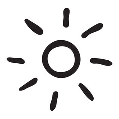Sun icon isolated on white background. Vector illustration