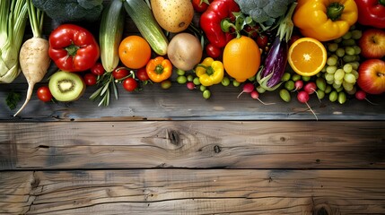 vegetables on wooden background