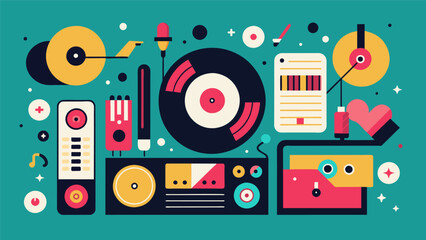 Obraz premium The endless possibilities for creativity and experimentation with vinyl from scratching and sampling to creating unique remixes making it a beloved Vector illustration