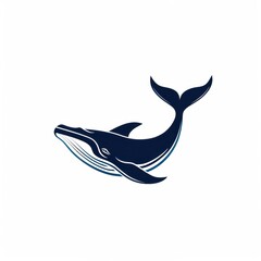 blue whale logo in white background