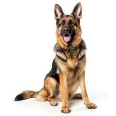 german shepherd dog at white background