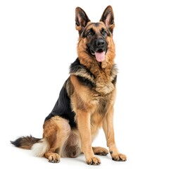 german shepherd dog at white background