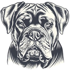 dogs face line art draw, white background