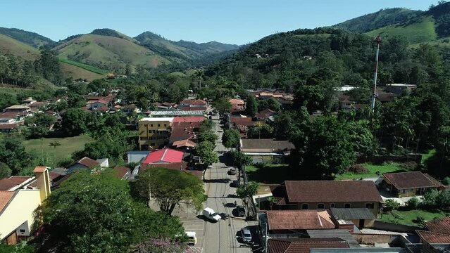 Aerial view of S&atilde;o Francisco Xavier and mountains of Serra da Mantiqueira - S&atilde;o Jos&eacute; dos Campos, S&atilde;o Paulo, Brazil