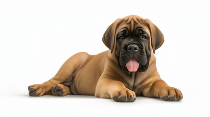 Obraz premium Majestic American Molossus Dog Poses with a Gentle Smile on a White Background