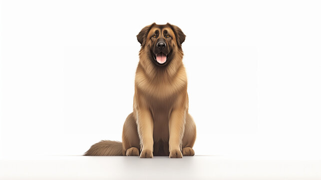 Majestic Anatolian Shepherd Dog Poses with a Confident Smile on a White Background