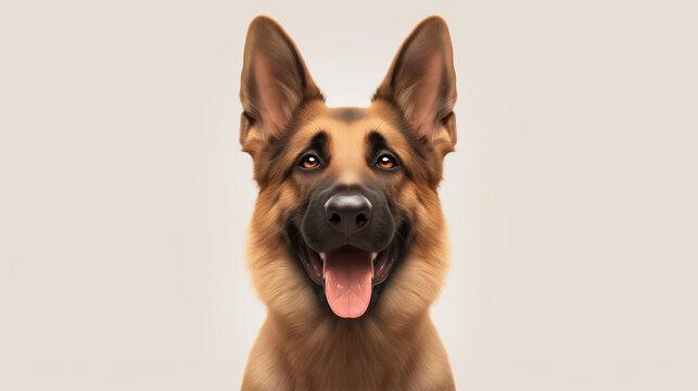 Friendly Armenian Gampr Dog Poses with a Joyful Smile on White Background