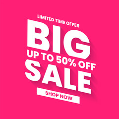 Big sale banner with blue background 3d sale text. Discount sale promotion layout banner vector design