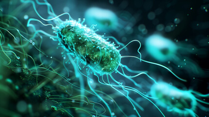 Helicobacter pylori. A bacteria causing stomach infections, linked to ulcers and gastritis. Illustration