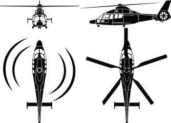 Helicopter vector design for laser engraving