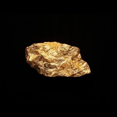 gold nugget isolated in the black background