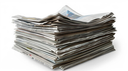 A stack of folded newspapers, highlighting the concept of paper recycling