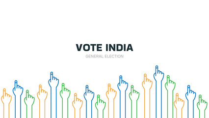 Vote India General Elections. Indian Loksabha Election Vote Vector Design Illustration.