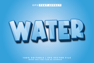 Blue water natural 3d text effect