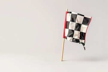 Fototapeta premium Checkered flag isolated on white. High quality photo