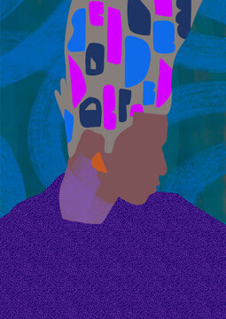 Fashion portrait diverse man illustration