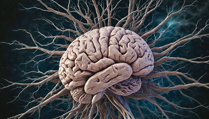 Background Banner: Detailed visualization of a human brain surrounded by glowing neural connections, emphasizing complex brain activity