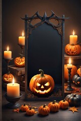 Obraz premium Halloween blank invitation background banner