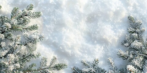 winter pine branches the snow. Christmas background