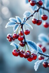 Frost on cherry plants and branches with frozen cherry berries, cold colors, close-up, bokeh, f/ 1. 2, UHD, 8k 3
Natural light 3 Super resolution microscopy 3 -aspect 916 -stylize 500 -chaos 20