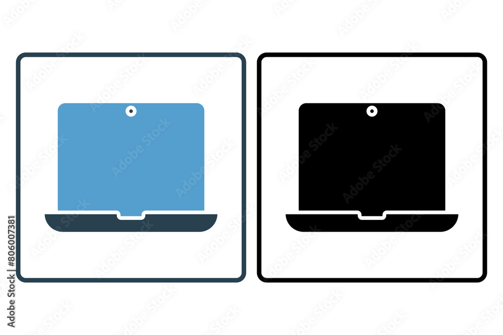 Poster laptop computer icon. icon related to computer. suitable for web site, app, user interfaces, printab