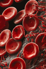 flow of erythrocytes blood cells. High quality photo