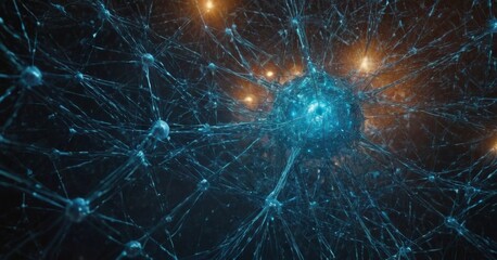Communication network of urban city. Smart city. Internet of Things IoT wireless network and technology at night with light line