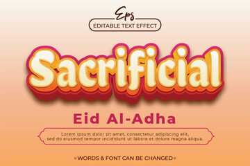 Sacrificial eid al adha text effect