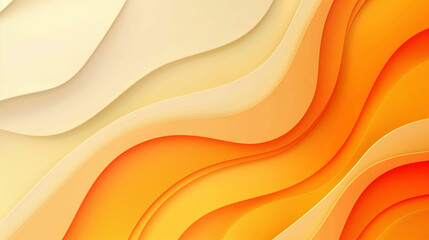 vibrant orange abstract background with organic geometric waves, energy and elegance concepts