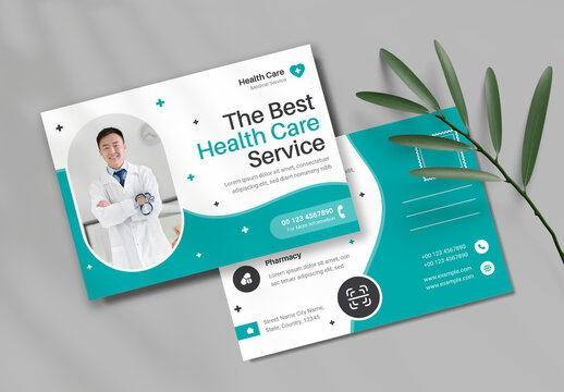 Health Care Post Card Design Layout