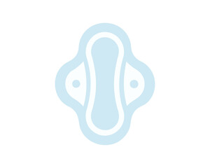 Set of sanitary pads with wings. Illustration of sanitary napkins. Feminine hygiene pads isolated on white background. Concept of menstrual care, personal hygiene. Design elements