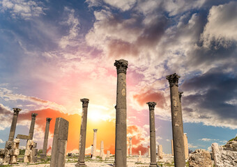 Roman ruins at Umm Qais (Umm Qays)--is a town in northern Jordan near the site of the ancient town...