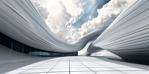Large White Building Against Sky Background