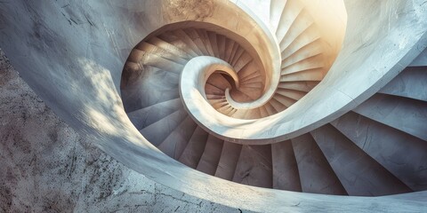 Top-Down View of Spiral Staircase