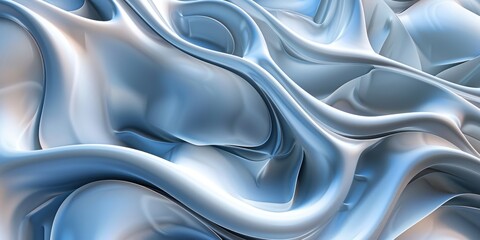 Blue and White Wavy Lines Background Design
