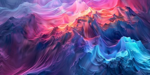 Obraz premium Abstract Painting of a Mountain Range