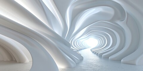 White Tunnel With Light at the End