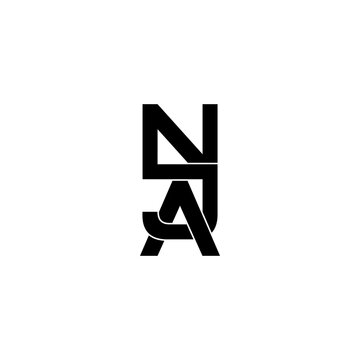 nja lettering initial monogram logo design