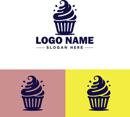cupcake icon flat Muffin Fairy cake Petit four icon logo sign symbol editable vector