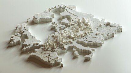 View England states Maps 3D  into captivating voxel art, adding a whimsical and dimensional touch to each states representation, diverse geography, Ensure each state stands white states Map