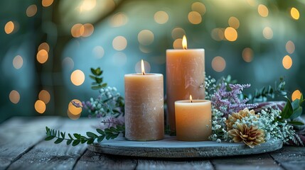 A collection of scented candles and aromatherapy products for creating a tranquil atmosphere designed for relaxation.